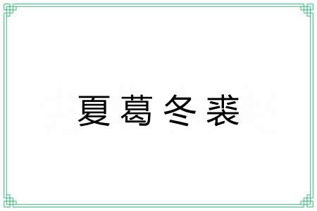 夏葛冬裘